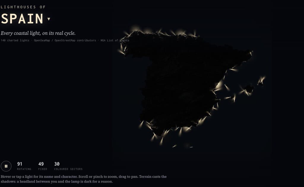 España lanza un innovador mapa digital que integra y moderniza la red de faros nacionales