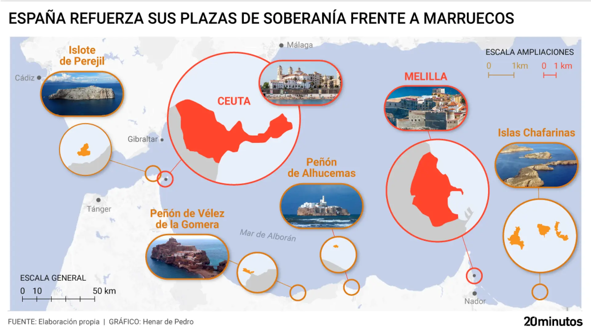 España refuerza sus plazas ante Marruecos: así es el despliegue militar en marcha en las dos ciudades y en los cuatro islotes